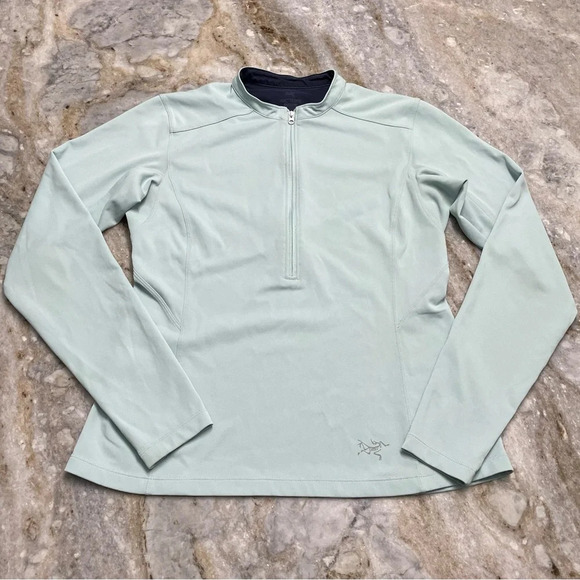 Arc'teryx Rho Lightweight Zip-Neck Base Layer Top - Women's Medium Pastel Blue - Picture 4 of 12